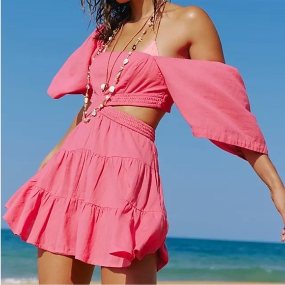 Free People Cross Of Sunlight Mini Dress in pink | size Small - Picture 6 of 7